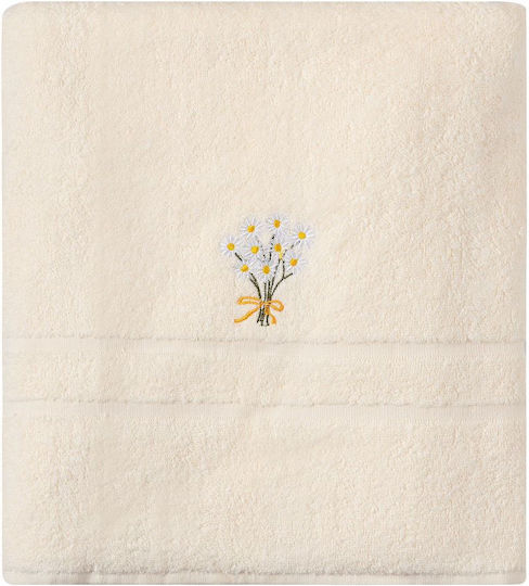 Silk Fashion Silk Fashion Bath Towel Chamomile 100x150cm Ivory