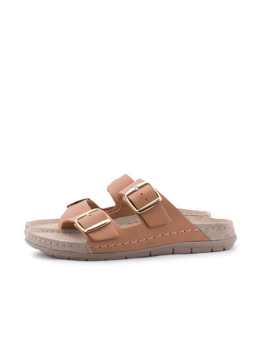 Sunny Sandal Sienna Δερμάτινα Γυναικεία Σανδάλια Ανατομικά σε Ταμπά Χρώμα