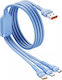 Moxom Regulär USB zu Blitzschlag / Typ-C,TC-TC / Micro-USB Kabel 6A Blau 1m (t02115537-1)