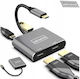 Zenwire Μετατροπέας USB-C male σε HDMI 2x female Γκρι 1τμχ 1022000745