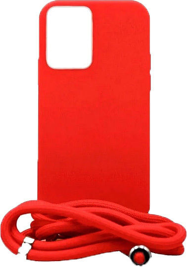 Colored Umschlag Rückseite Silikon mit Band Rot (Redmi Note 12 Pro 5G)