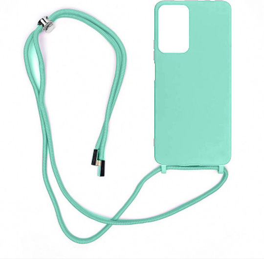 Colored Back Cover Σιλικόνης με Λουράκι Τιρκουάζ (Redmi Note 12 Pro 5G)