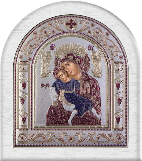 Slevori Icon Classic Regular Icon 17x19.7 White Dark Blue-Red Silver Wood 186577 1pc