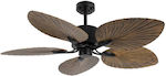 Lineme Isla Ceiling Fan 132cm with Remote Control Brown