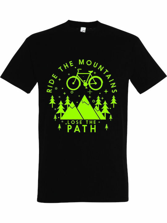 T-shirt Unisex "Ride the Mountains, Lose the Path", Black