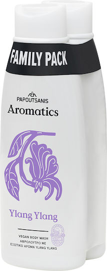 Papoutsanis Ylang Ylang Αφρόλουτρο σε Gel με Aloe Vera & Άρωμα Τριαντάφυλλο 2x650ml