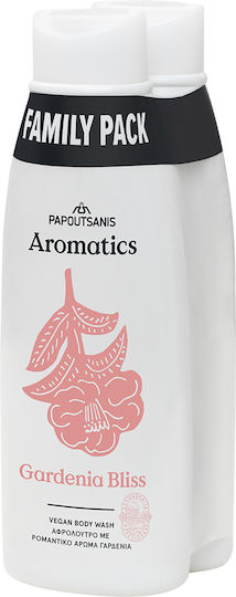 Papoutsanis Gardenia Bliss Shower Gel with Aloe Vera & Citrus Scent 2x650ml