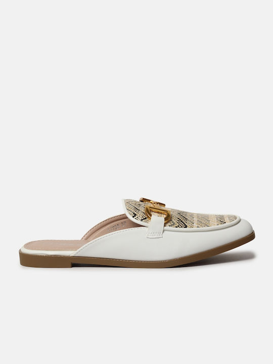 InShoes Flat Mules White