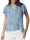 C'est Beau La Vie Women's Blouse with V Neckline Blue