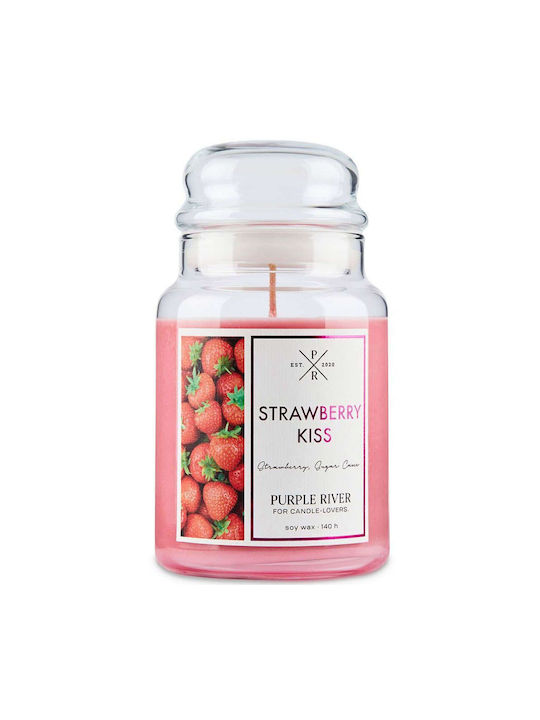 Soy Candle Strawberry Kiss A914 10x18cm 623gr Pink Purple River