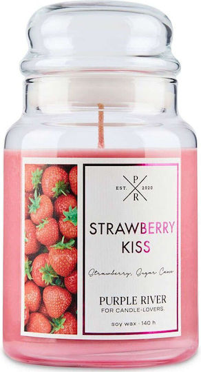 Soy Candle Strawberry Kiss A914 10x18cm 623gr Pink Purple River