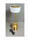 Chios Hellas Metal Table Lamp LED with White Shade and Gold Base