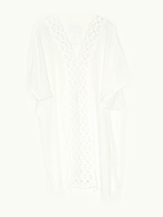 Cuca Tunic with V Neck White