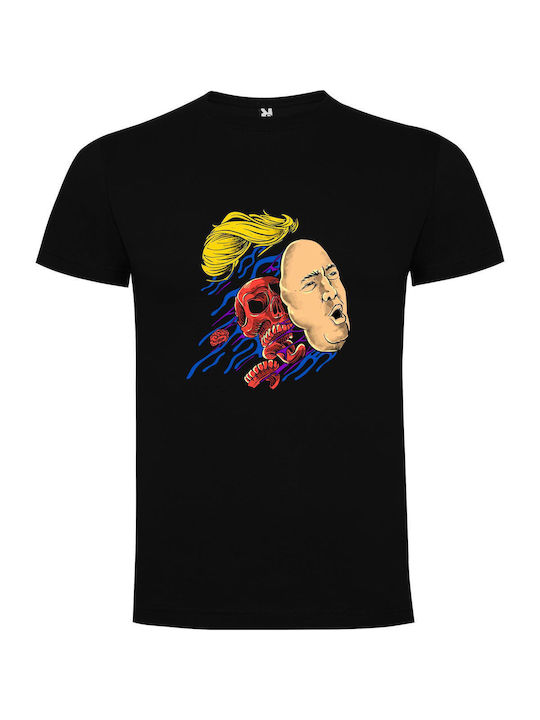 iLovePrints Trump Skull Portrait T-shirt Black