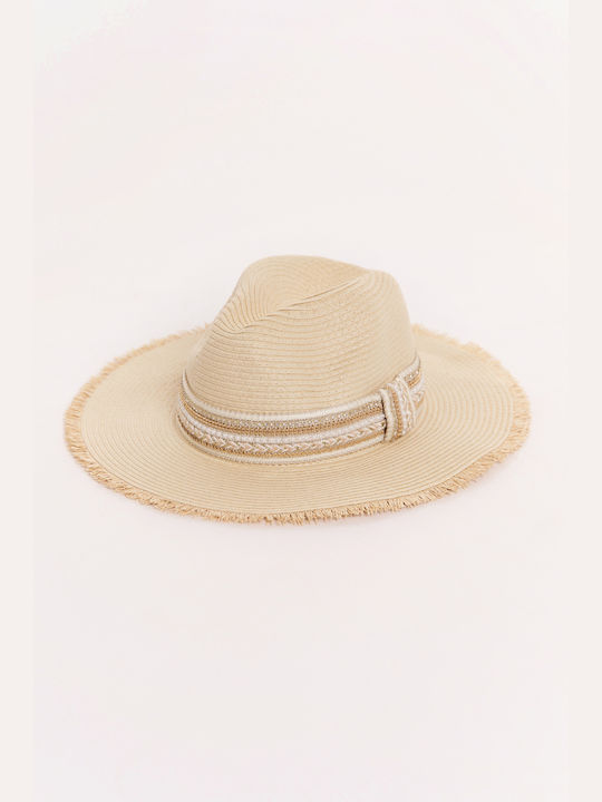 Jucita Γυναικείο Ψάθινο Καπέλο Floppy Εκρού