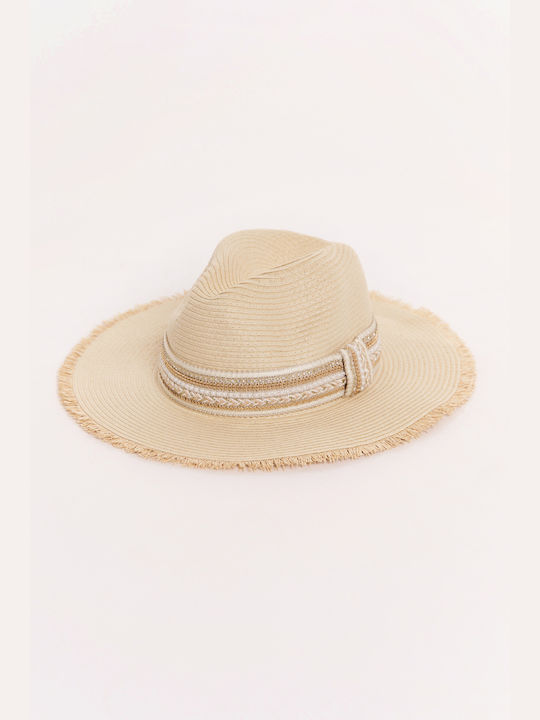 Jucita Wicker Women's Floppy Hat Ecru