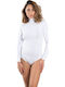 Long Sleeve Turtleneck Bodysuit White