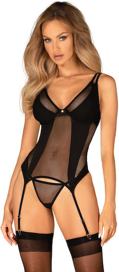 Boss Of Toys Sexy Dessous-Set Mit Gittermuster Und Straps Schwarz