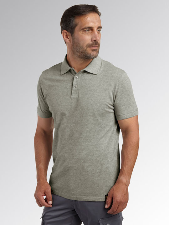 Polo Short Sleeve Blouse Grey Melange