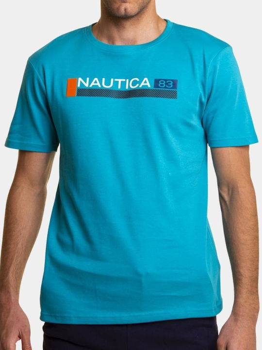 Nautica T-shirt Bărbătesc cu Mânecă Scurtă Turcoaz