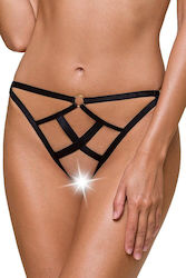 Passion Frauen Sexy Zeichenfolge offenem Schritt Schwarz