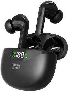 Blue Star T60 In-ear Bluetooth Handsfree Ακουστικά με Θήκη Φόρτισης Μαύρα