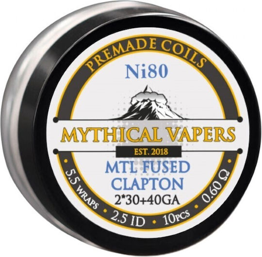 Mythical Vapers MTL Fused Clapton Σύρμα για D.I.Y. Ηλεκτρονικού Τσιγάρου Ni80 10τμχ