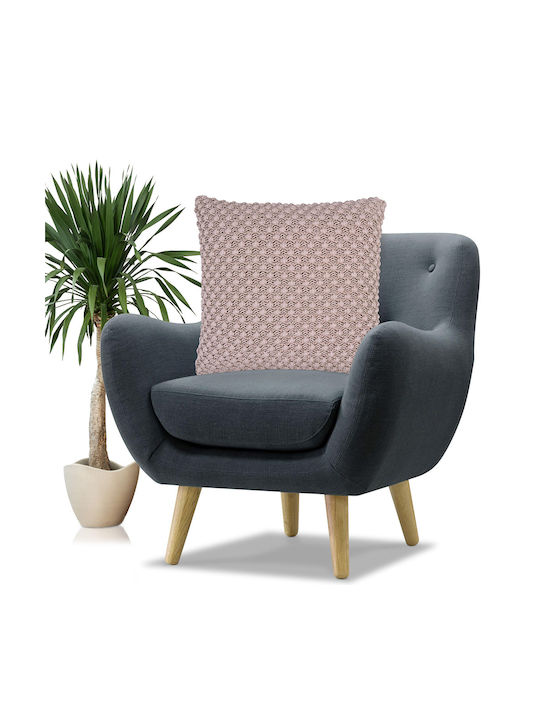 Liolios Home Μαξιλάρι Καναπέ Sandy Brown 50x50εκ.