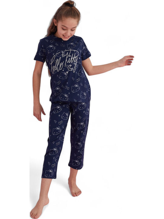 Siyah Inci Kids' Pajamas Summer Cotton Blue