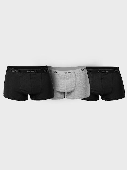 GSA Herren Boxershorts Black 3Packung