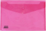 Skag Φάκελος με Κουμπί για Χαρτί A4 Ροζ Fancy