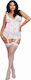 Dreamgirl Sexy Babydoll με Δαντέλα & Διαφάνεια Λευκό