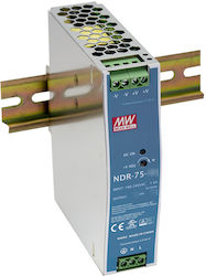 Mean Well Τροφοδοτικό Ράγας με Έξοδο 48V και Ισχύ 75W 1.6A