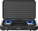Newest Liquid Gas Countertop Double Burner Black