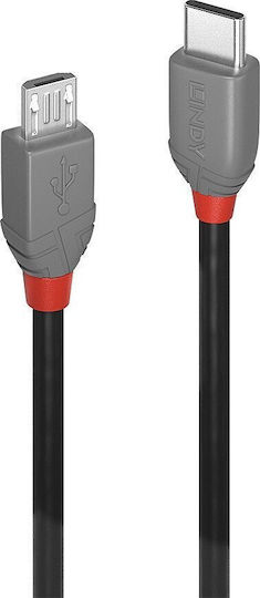 Lindy USB 2.0 Кабел USB-A мъжки - микро USB-B мъжки Черен 3м 36893