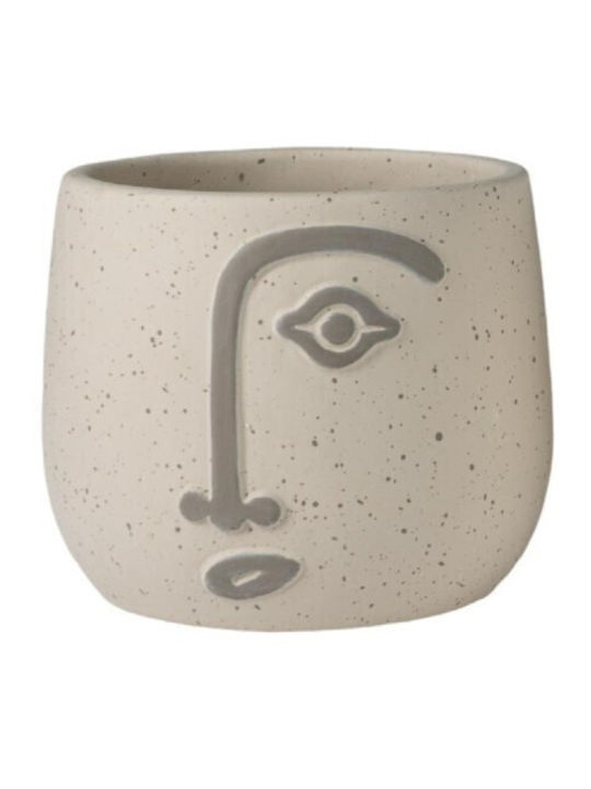 Zen Collection Planter Ceramic Beige 14x14x12cm.