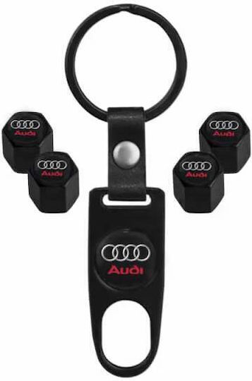 M-Wave Ventilkappen für Autoreifen mit Logo Audi 4Stück