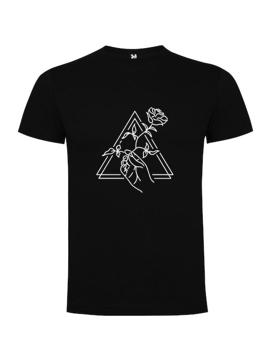 iLovePrints Rosy Triangle Alchemy T-shirt Black