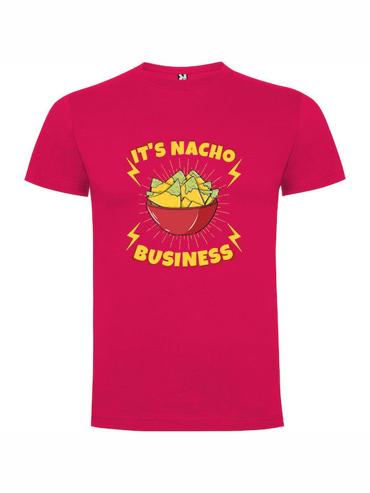 iLovePrints Nacho Business Artwork T-shirt Fuchsia