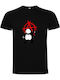 Panda Of Anarchy T-shirt Μαύρο Βαμβακερό