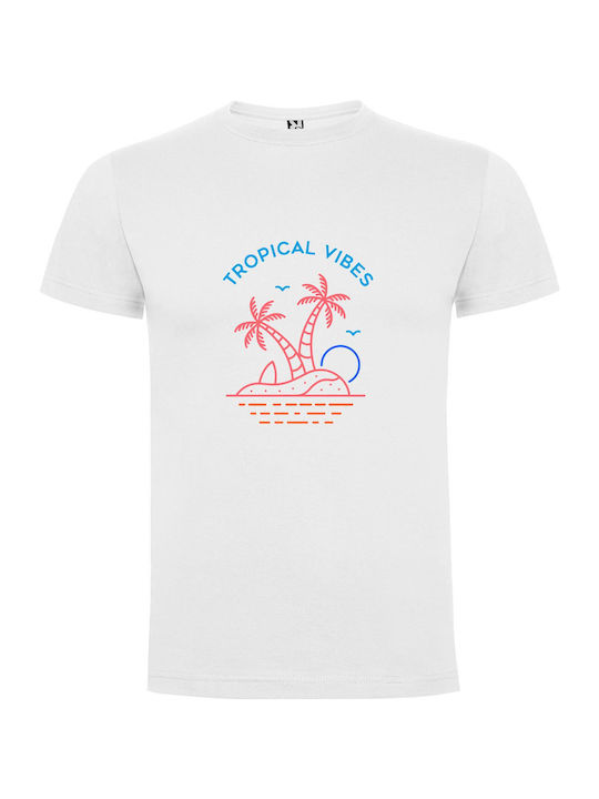 iLovePrints Tropical Happy Palms T-shirt White