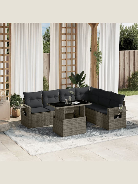 Set Camera De Zi Pentru Exterior 7 Piese Gri Cu...