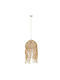 Inart Natural Pendant Light Beige with Socket E27 38x38x110cm