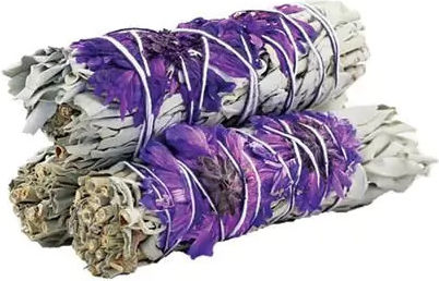 White Sage Smudge Lavender Sticks 3 Ραβδιά Θυμιάματος Λευκό Φασκόμηλο Λεβάντα
