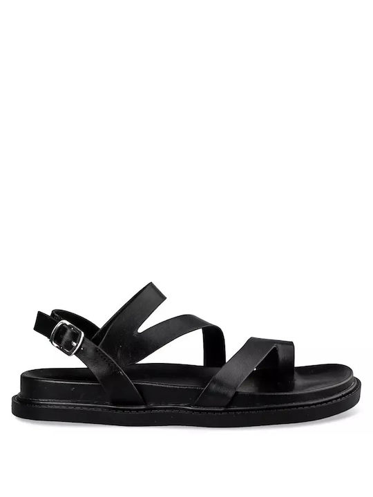 Envie Shoes Damen Flache Sandalen in Schwarz Farbe