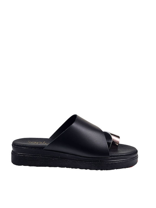 Black Flatforms Mirror Toe