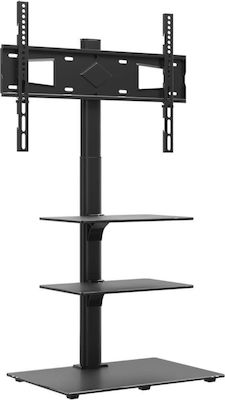 vidaXL 379567 TV Mount Floor with Arm up to 65" Black