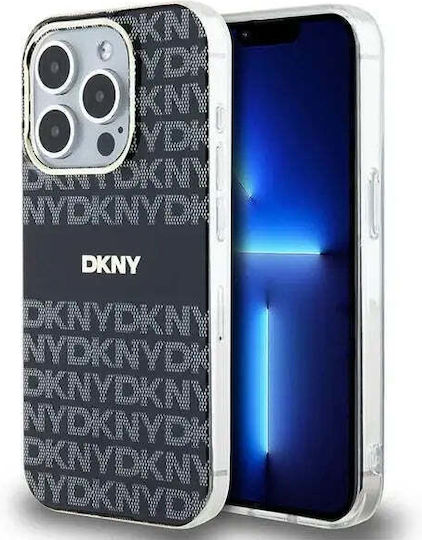 DKNY Iml Mono & Stripe Magsafe Case Back Cover Plastic / Silicon Negru (iPhone 15 Pro)