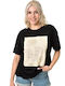 Botanee Damen T-Shirt Schwarz