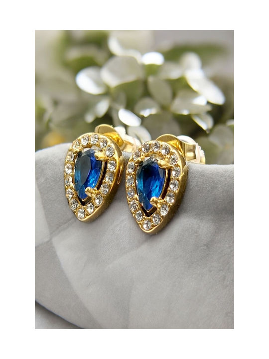 Earrings made of Steel Gold Plated with Stones